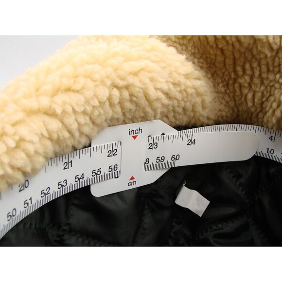 Canvas Tan Fleece Lined Trapper Bomber Hat Earflap Quilted Outdoor Snap Closure - Picture 9 of 9